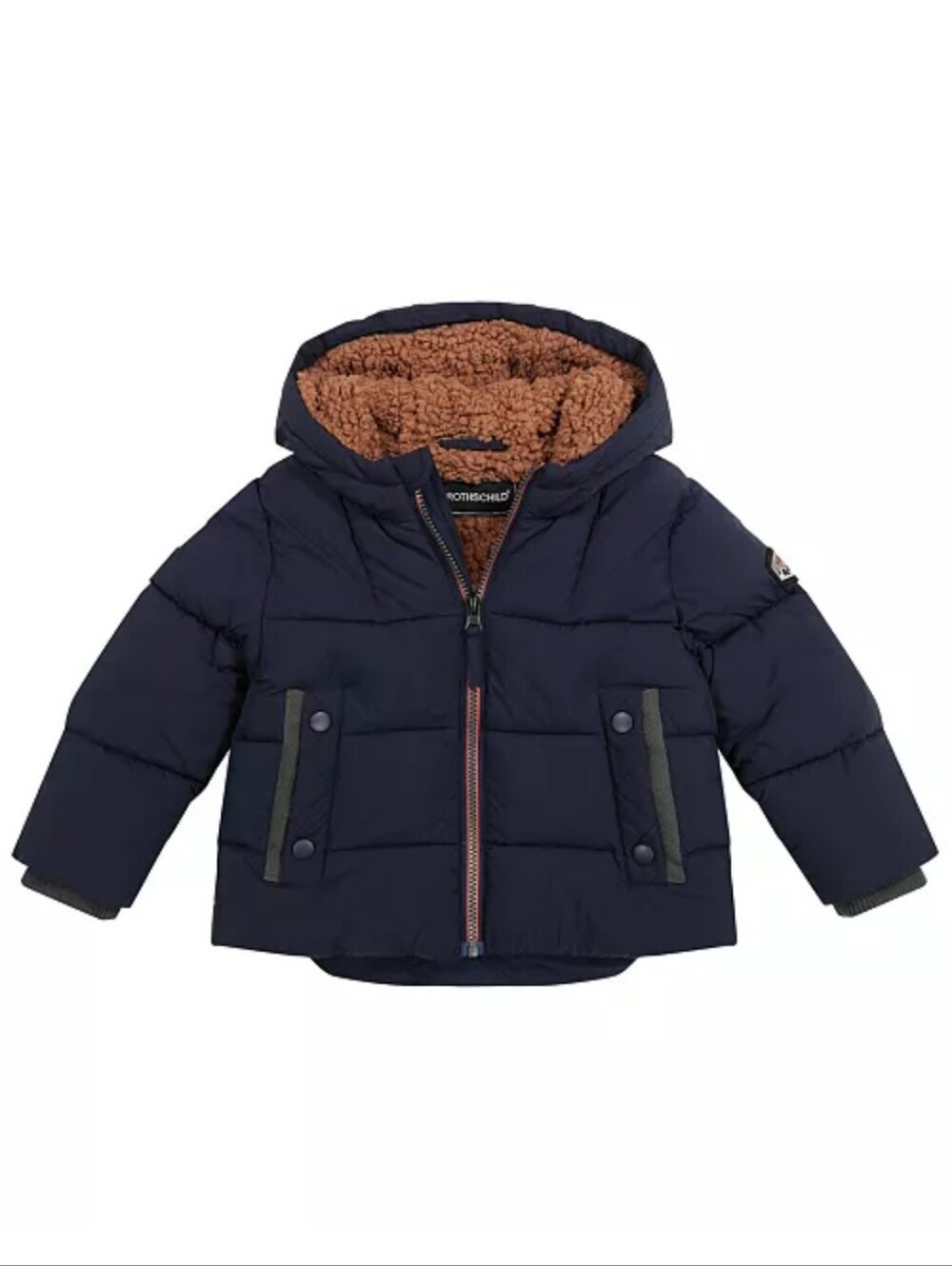 New S Rothchilds & Co Baby Boy Sherpa Lined Navy Puffer Jacket